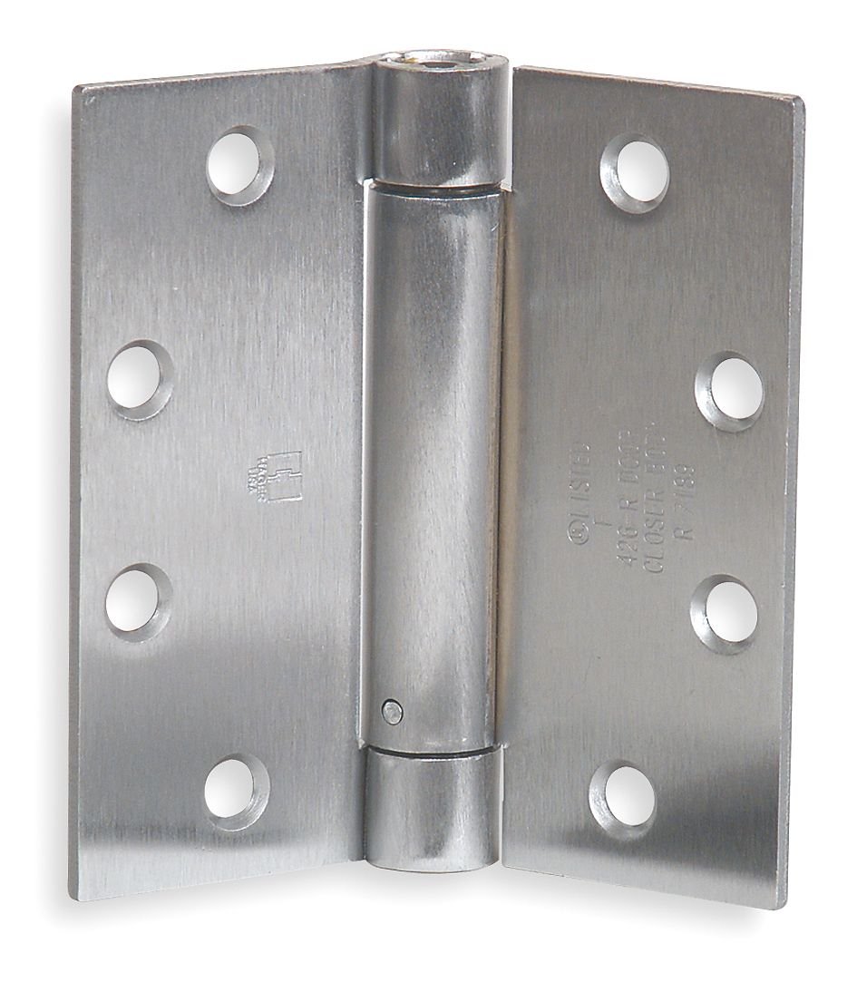 Spring Hinge, Steel, 4-1/2 in H, 4 in W