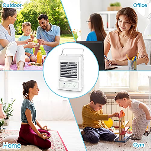 Portable Air Conditioner With 3 Wind Speeds, 60°&120°Auto Oscillation Evaporative Portable Air Conditioner Fan, Quite Personal Air Cooler Humidifier For Home Office Outdoor #TOP6