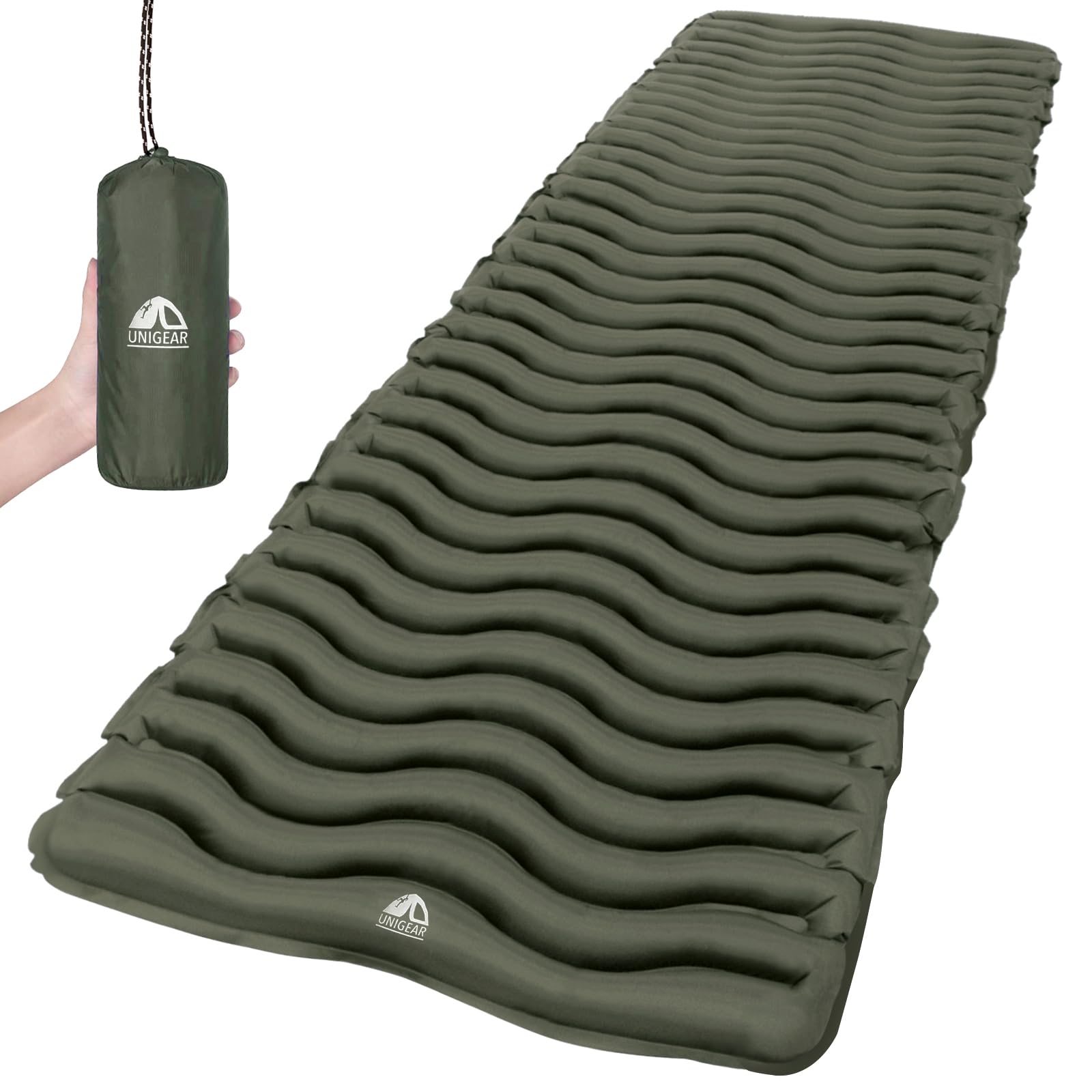 Unigear Materassino da Campeggio, Letto Gonfiabile da Campeggio Ultraleggero per Escursionismo, Zaino in Spalla, Amaca, Tenda, Sacco a Pelo