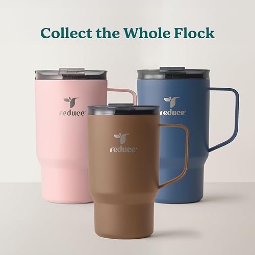 Miniatura 7 de REDUCE Hot1 - Taza aislante de acero inoxidable Hot1 de 18 onzas con tapa de ajuste de temperatura - Vacío de doble pared, compatible con portavasos