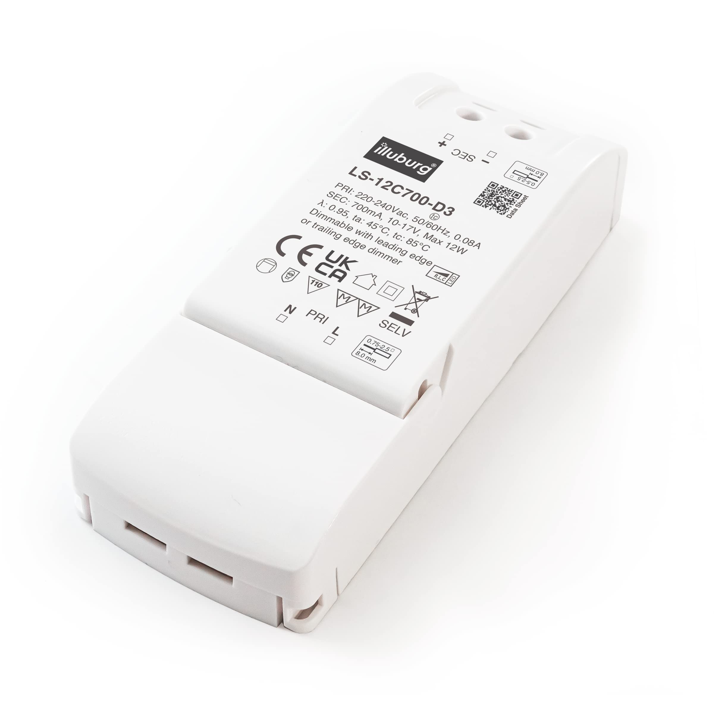 illuburg LED Trafo Dimmbar Triac 700mA Konstantstrom 7W - 12W LED Netzteil Treiber Transformator Driver