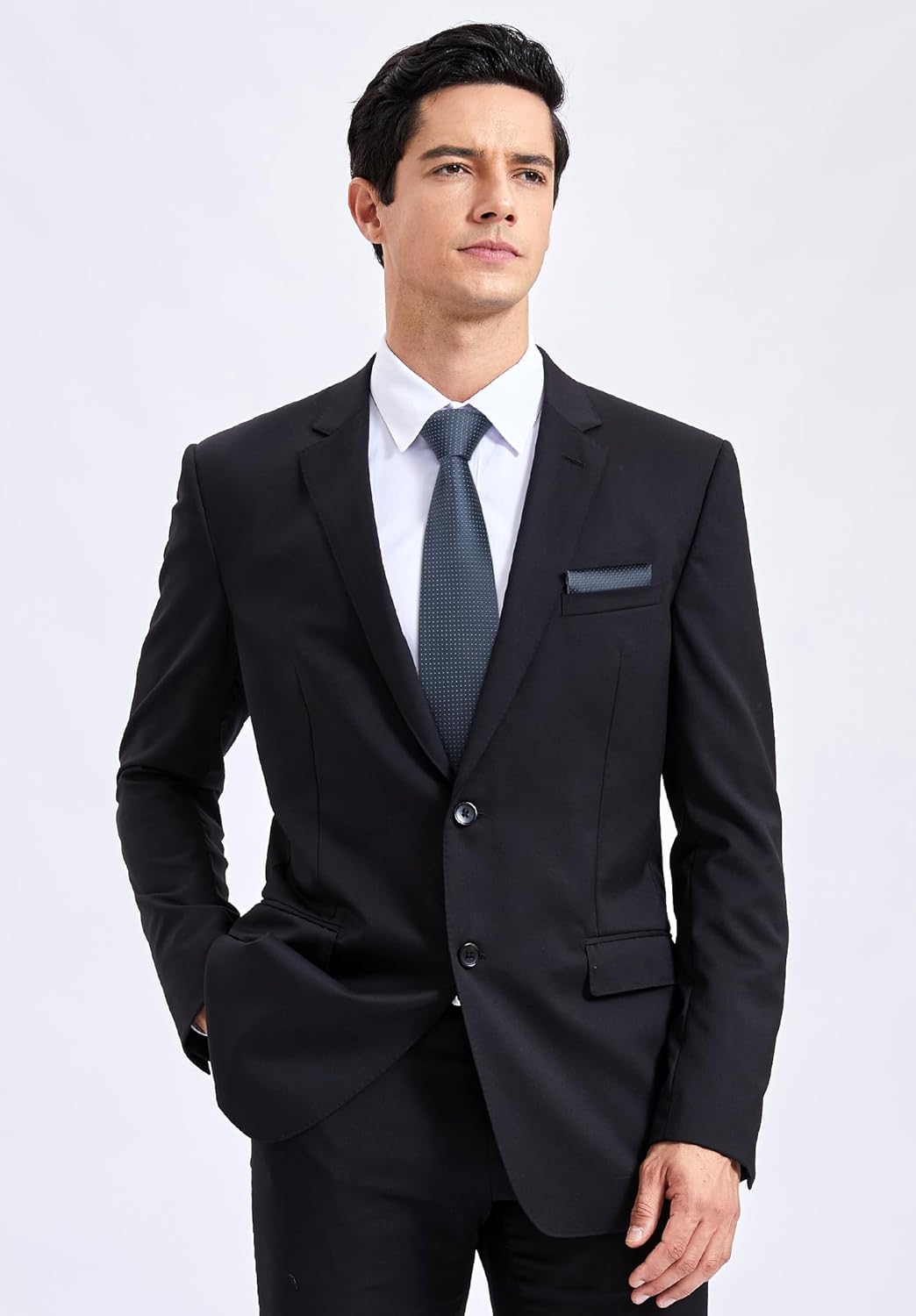 HISDERN Plaid Ties for Men Classic Checkered Tie and Pocket Square Cufflinks Tie Clip Set Woven Men's Necktie Business - Image 5