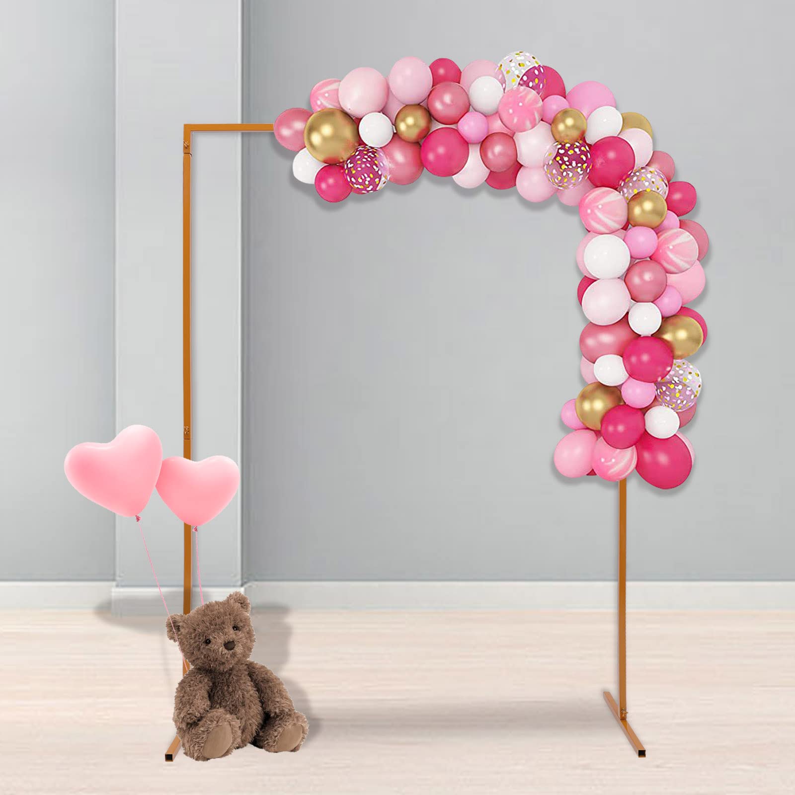Arco quadrato per matrimonio, supporto per fogli di nozze, supporto in metallo dorato, 2 x 1,5 m