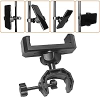 Vista 6 de Soporte de micrófono Soporte de teléfono Soporte de micrófono de plástico para teléfonos giratorios de 360 grados Clip