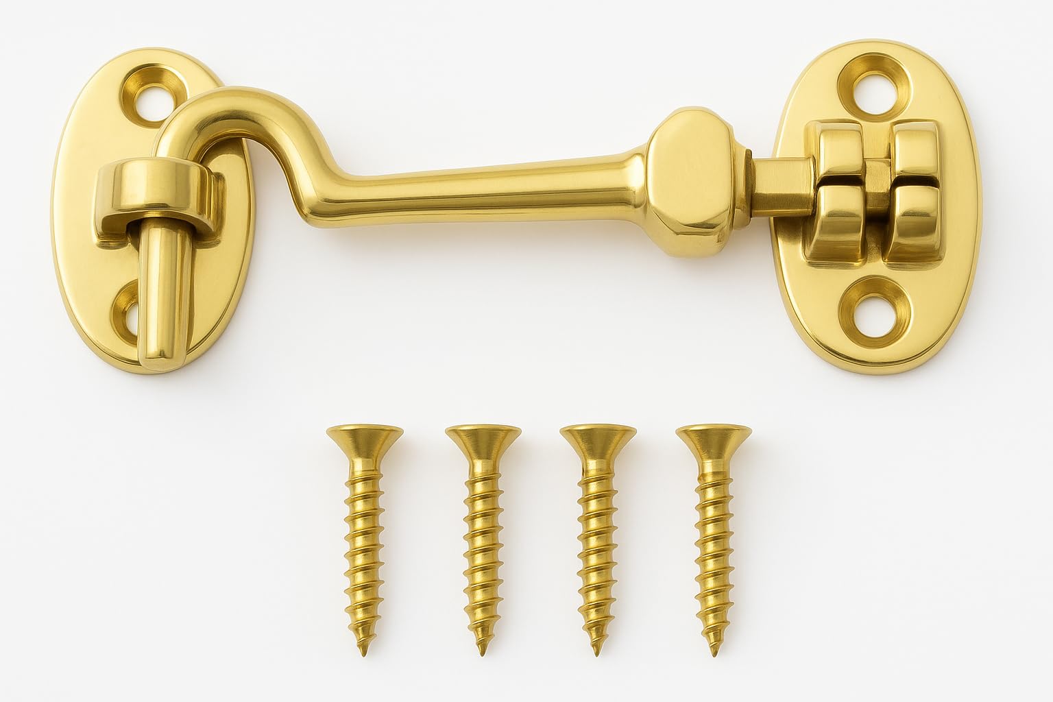 Sisi Uk Gold Sisi Uk® Cabin Hook 75Mm Polished Brass Door Handle Store, Gate Latch, Door Latch, Door Hook, Hook And Eye Latch, Cabin Hook, Gate Hook, Hook And Eye, Garden Gate Latch, Door Catch