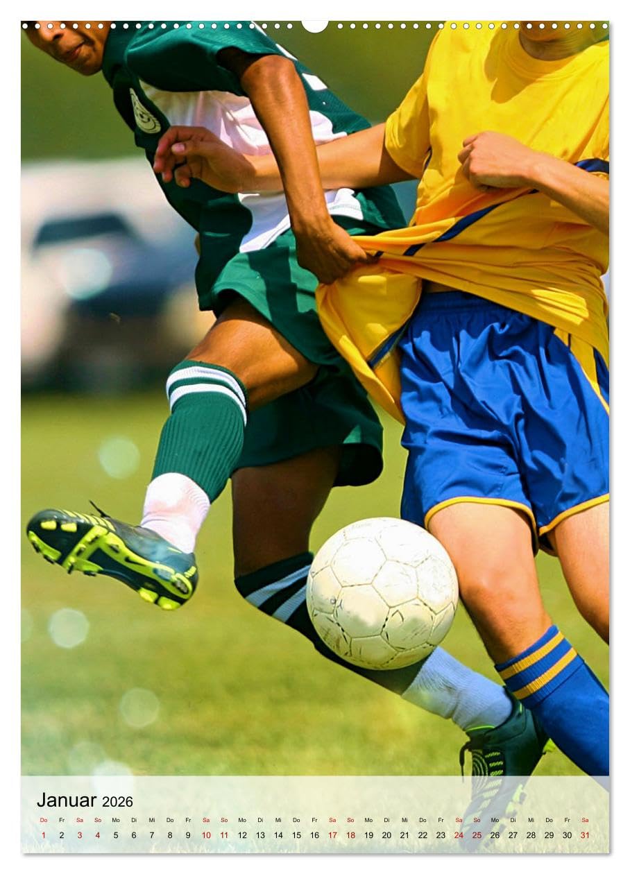 Fußballfieber extrem (hochwertiger Premium Wandkalender 2026 DIN A2 hoch), Kunstdruck in Hochglanz: Actiongeladene Spielszenen vom grünen Rasen (CALVENDO Sport)
