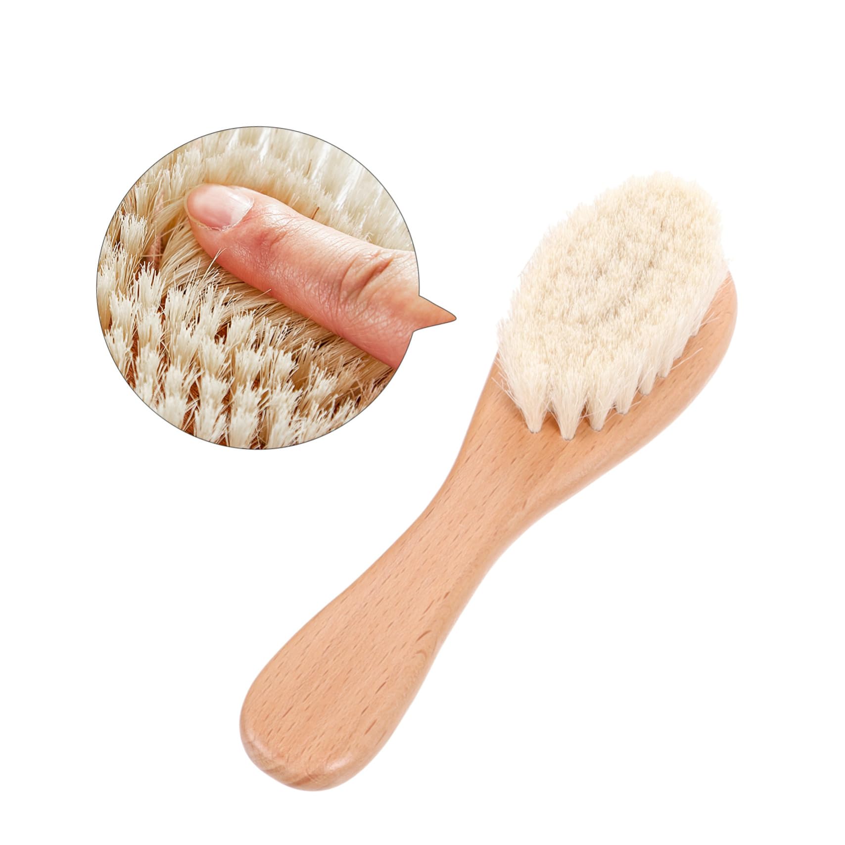 ibasenice Wooden Baby Comb Set 1 Pack of 4 Beech Wool Brush for Scalp Safe Grooming Tool for Infants
