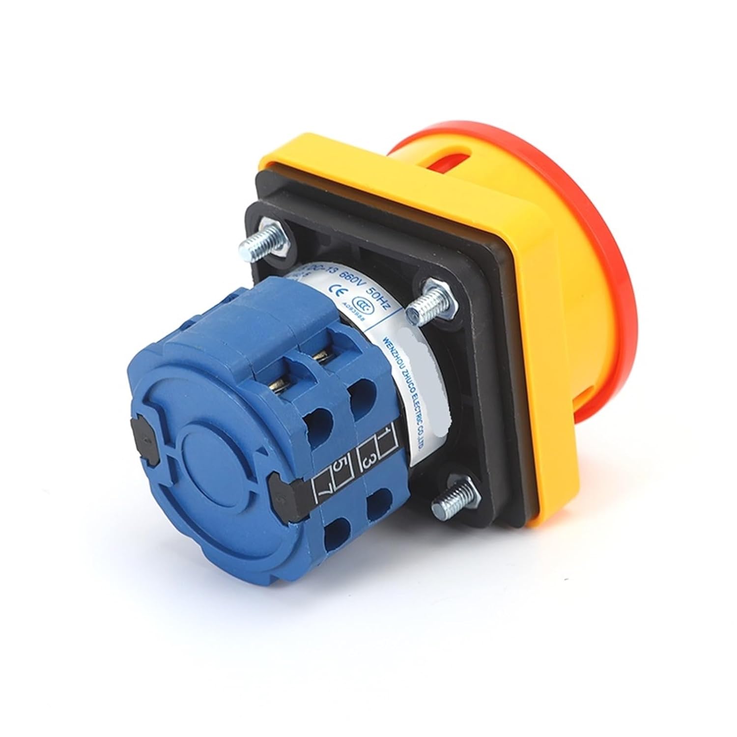 SZW26-202GS 56X56mm Panel 2 Poles 0-1 20A Rotary Power Cut-Off Combination Knob Padlock Master Control Circuit Cam Switch