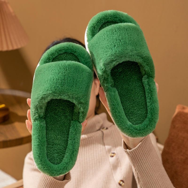 Image of DRUNKEN Slippers For Men Winter Sandals Casual Flats Home Footwear Man Girls Sliders Flip Flops Chappals Ladies Clogs Sleeper Slides Stylish Ortho Soft (Color: Green, Size: 3-4 UK)