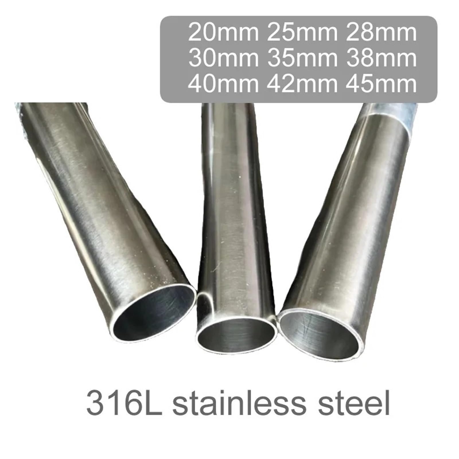 Tubo De Acero Inoxidable Tubo de Acero Inoxidable Pulido Interior y Exterior, Sanitario, sin Soldadura, diámetro 20, 22, 25, 28, 30, 32, 35, 40, 42, 45 y 48 mm para Inoxidable(19cm,OD45 ID41)