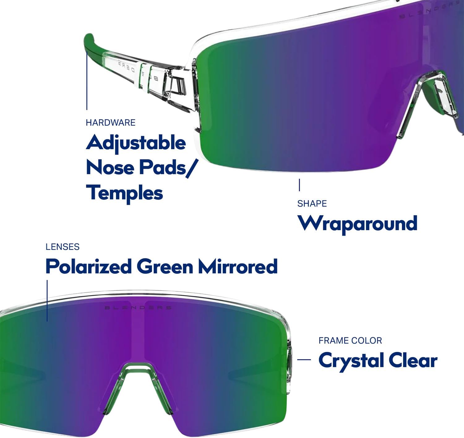 Blenders Eyewear Eclipse X2– Polarized Sunglasses – Wrap-Around Lens – 100% UV Protection – For Men & Women – Adventure Land - Image 8