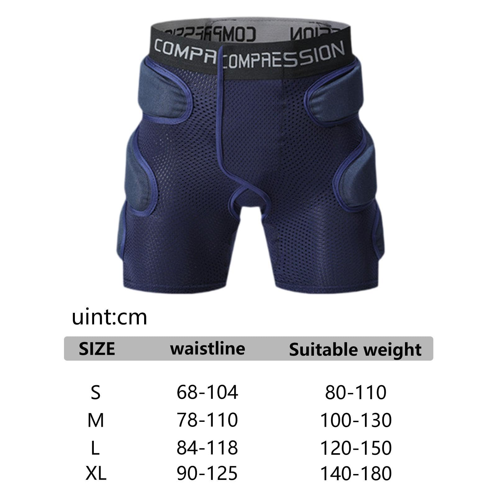 Short de Protection Rembourré 3D pour Hanches - Pantalon Sport Ski Snowboard Roller - Coussin de Sécurité- S