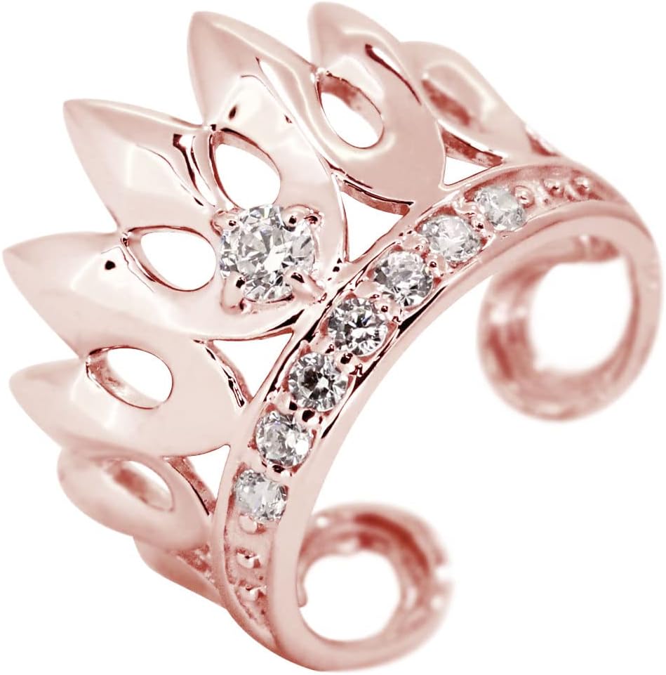 ジャスティンデイビス ピンクストーン×クラウンピアス 片耳用