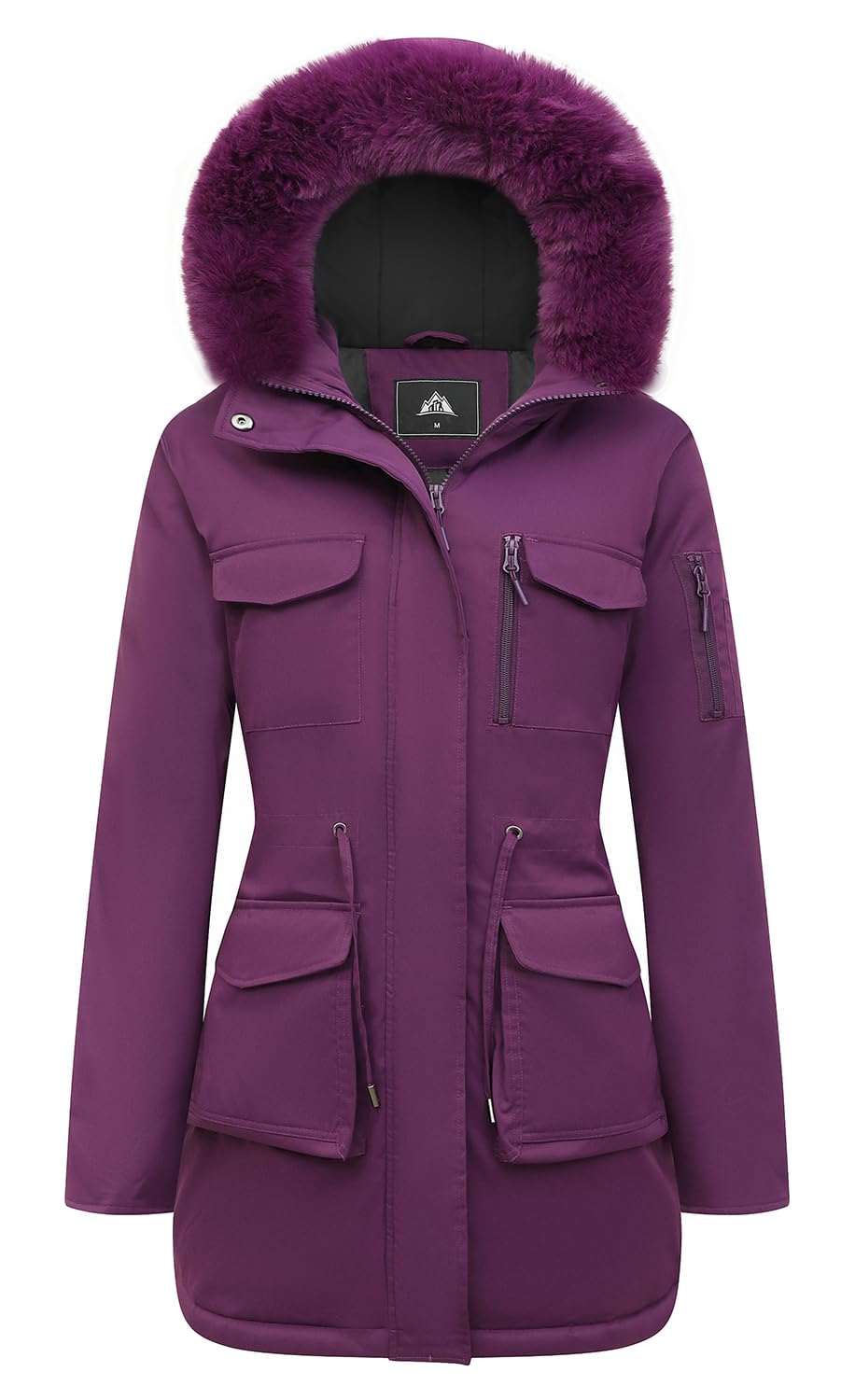 MOERDENGWomen's Long Winter Coat Thickened Down Alternative Jacket Warm Puffer Jacket Waterproof Parka