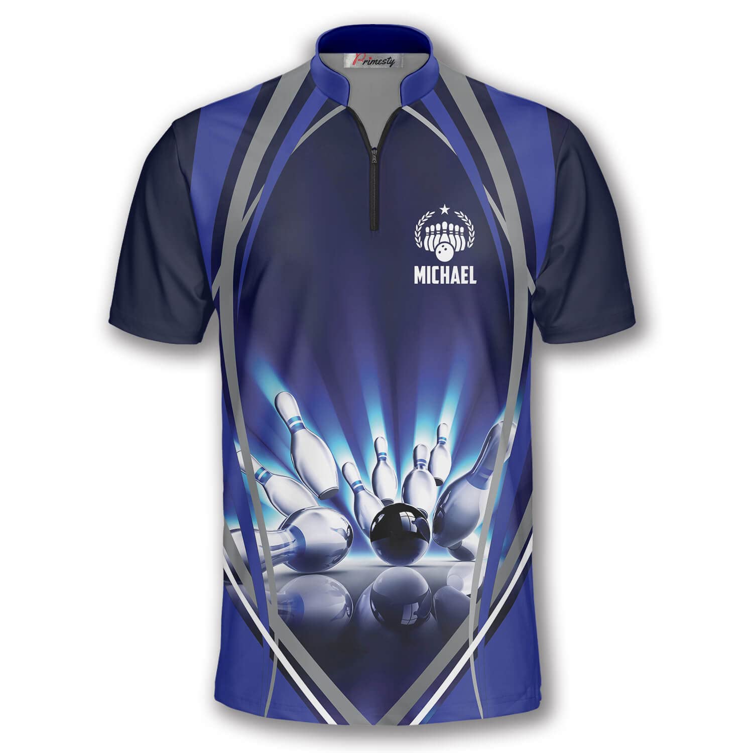 PRIMESTY Custom Men's Bowling Sublimation Printed Jerseys, Lightweight & Quick-Dry Material, Size S-5XL