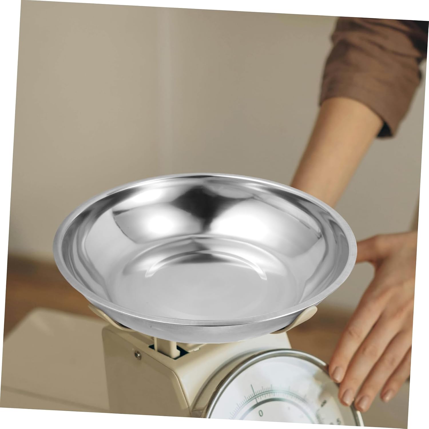 2pcs Stainless Weighing Pan for Mechanical Bench Scale Smooth Surface Scale Dish Accessory for Commercial Use