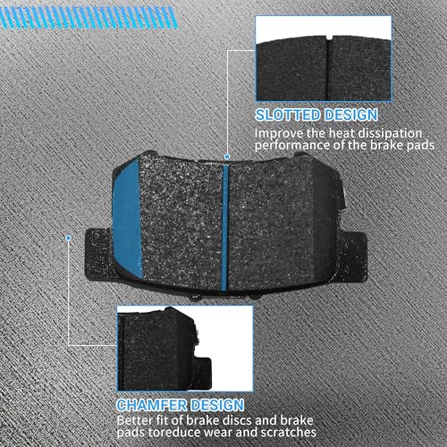 Image of Brake Pads Rear Set Compatible with Acura, Honda Accord Civic Prelude S2000, Suzuki Kizashi SX4 Automotive Replacement Rear Brakes Semi-Metallic D537