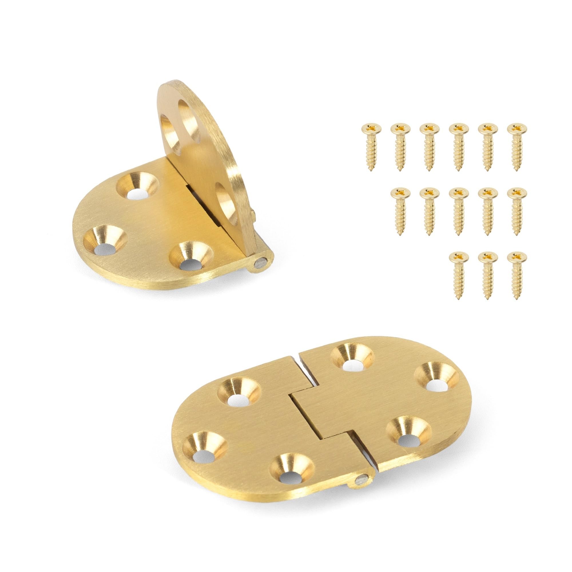 180 Degree Flip Folding Hinge 4pcs Flip Panel Butler Hinges 90 Degree Flap Solid Brass Hinge for Folding Tables Cabinets Wardrobes(Solid Brass)