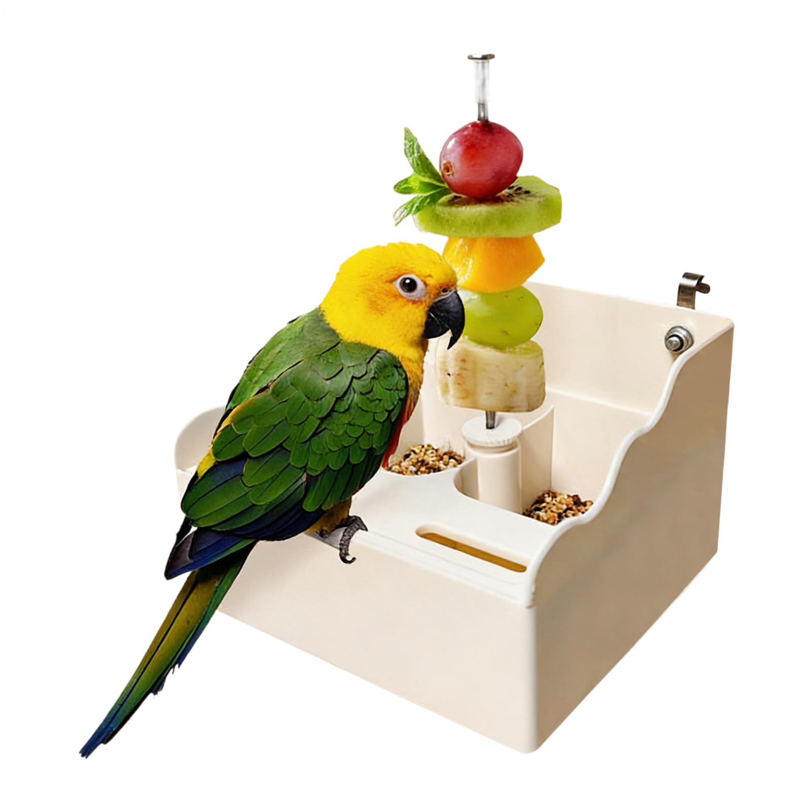 Jaula para pájaros con cuencos ligeros de alimentación para loros y mascotas grandes