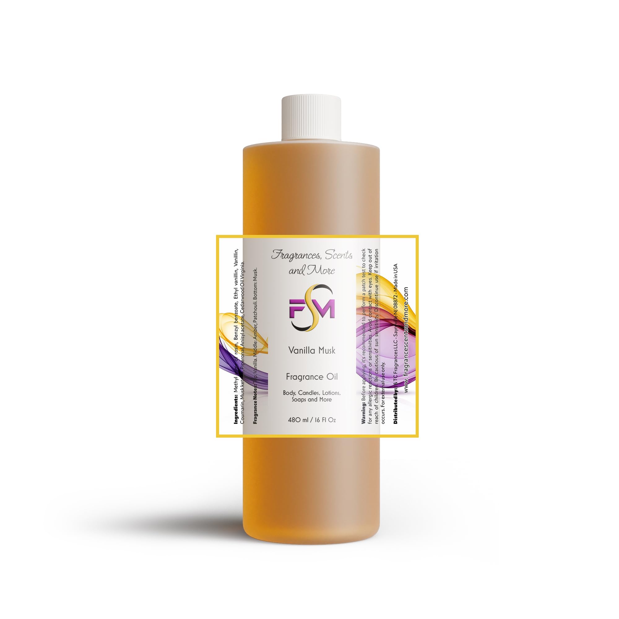 Vanilla Musk Fragrance Oil - 16 Fl Oz Plastic Bottle (480ml)