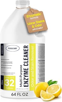 Multi-Purpose Probiotic Enzyme Citrus Cleaner, 1/2 Gallon 64 oz. - Pet Stain and Odor Remover - Concentrated - Professional & Home Strength Drains, Floors, Bathrooms, Toilets Trash Can, Made in USA