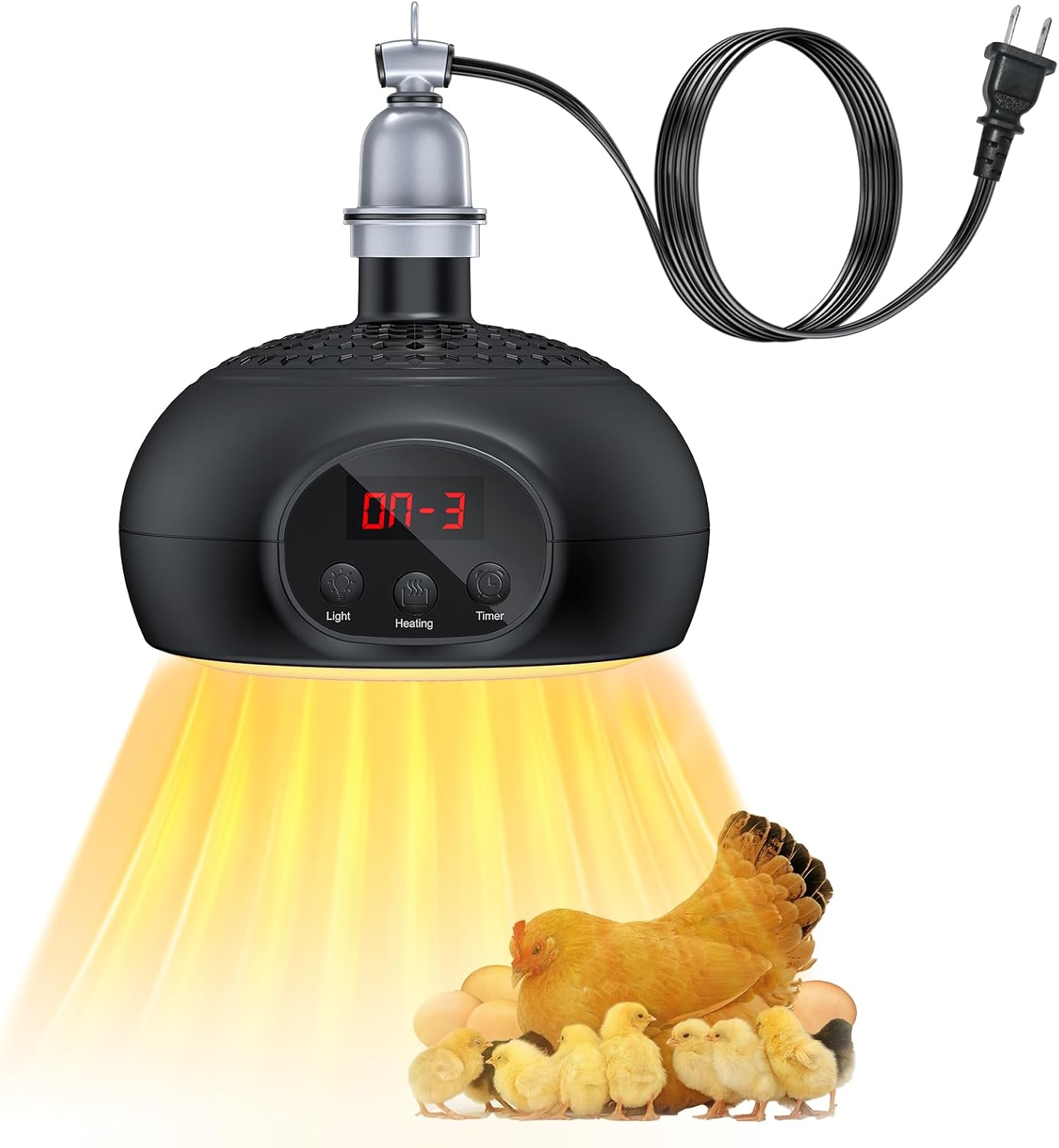 TFNN 6 Ft Ultra Long Cable Heat Lamp for Chickens，200W500W
