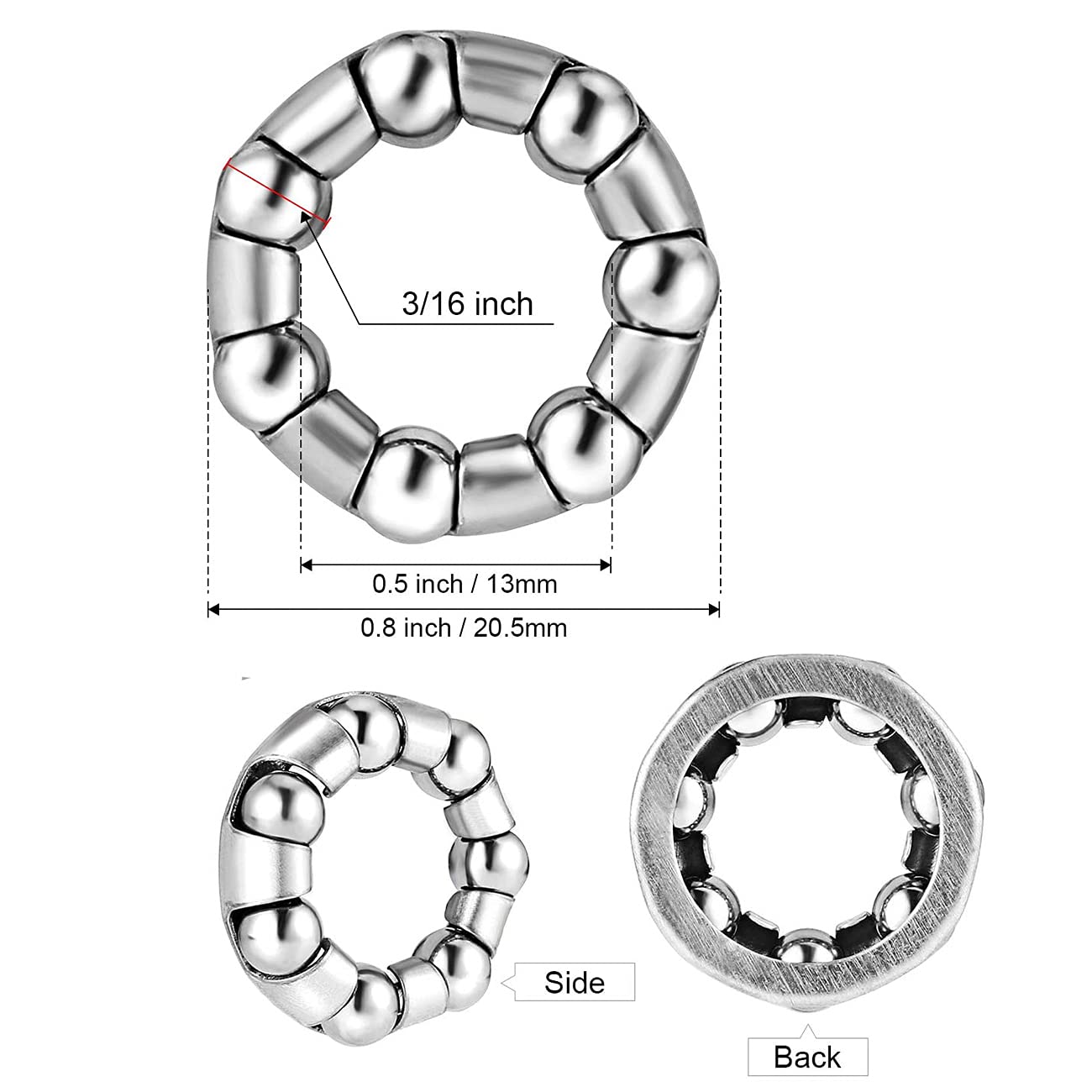 10 Cuscinetti Sterzo Per Bici | 1 1/8 Pollici | 37mm | Per Ruota Anteriore