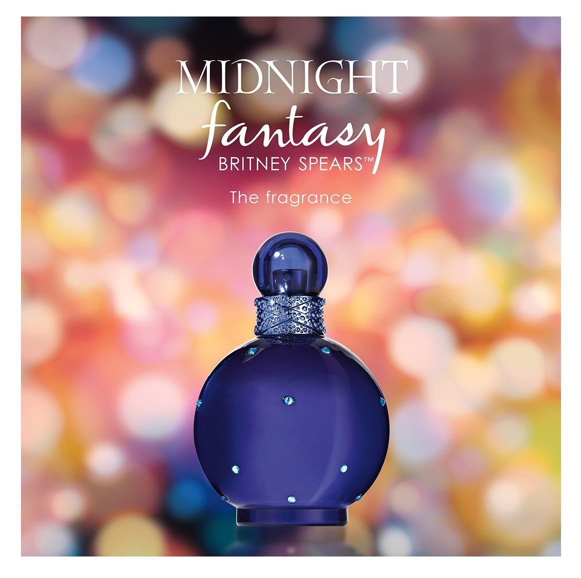 Britney Spears Midnight Fantasy 100 ml, Eau de Parfum para Mujer | Fragancia Floral Ambarina y Afrutada, Notas de Ciruela Exótica, Iris Aterciopelado y Ámbar, Frasco de Vidrio Azul Medianoche
