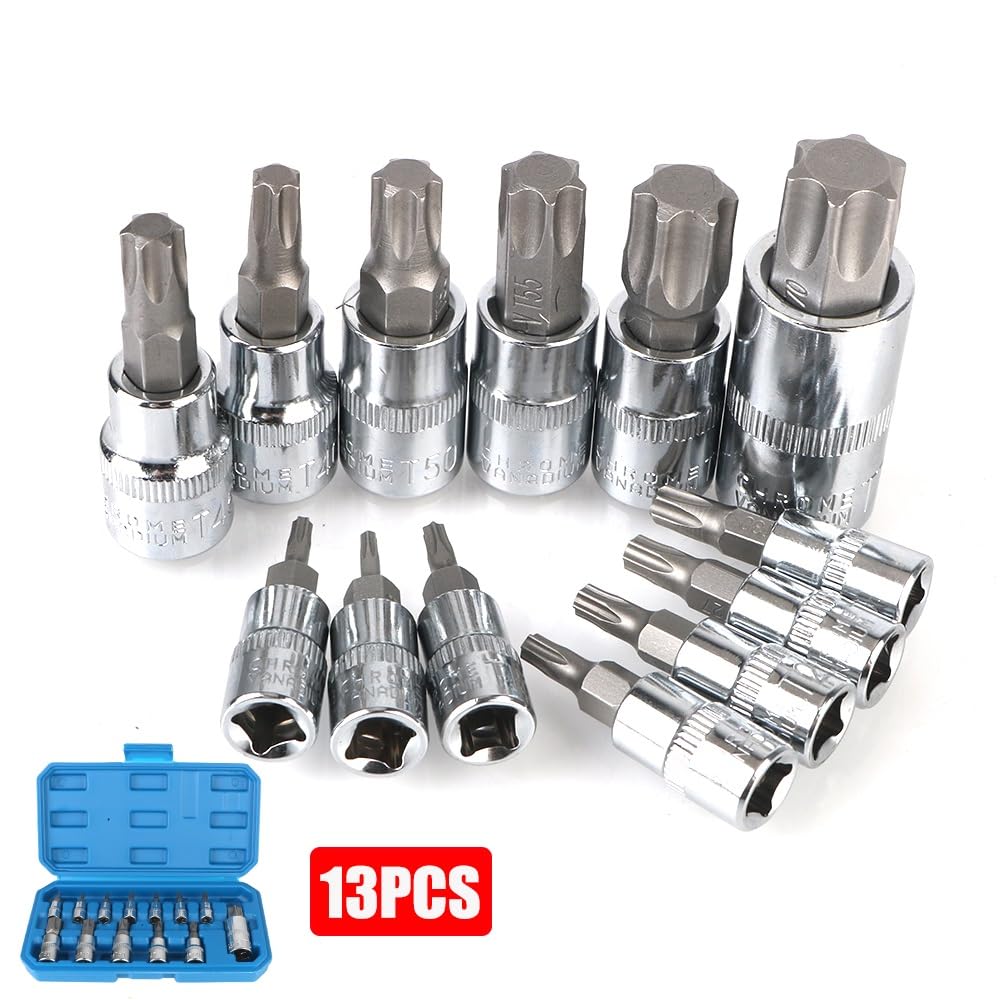 1/4 "3/8" 1/2 "napęd 13 szt. T8-T70 narzędzia do usuwania samochodów klucza dynamometrycznego z grzechotką Zestaw przedłużek