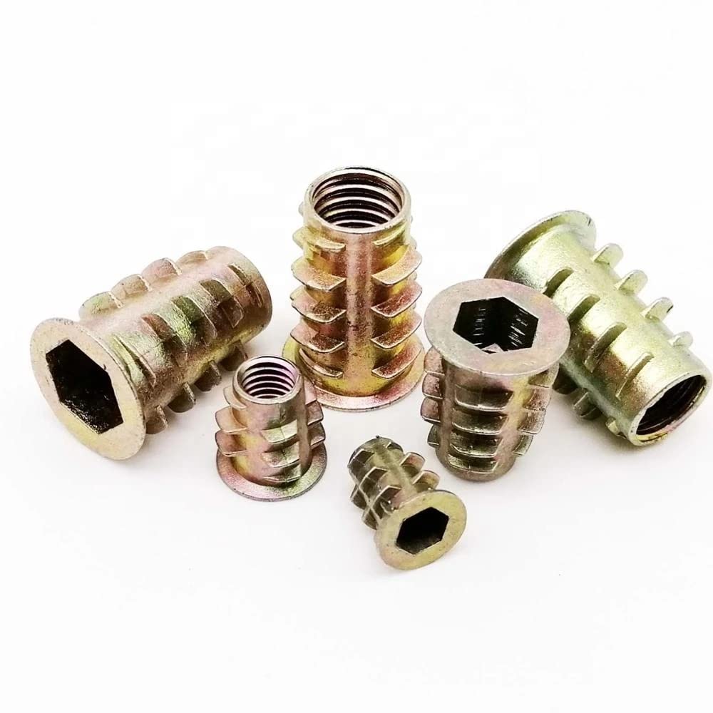 Rely®⇒VP INDUSTRIES (Pcs-50) M6x13 mm Wood Insert D-Nut Internal Thread Alloy Zinc | D-nut Hex Drive Head for Fixing and Connecting Screws Bolts Nuts,Furniture Mounting Fasteners