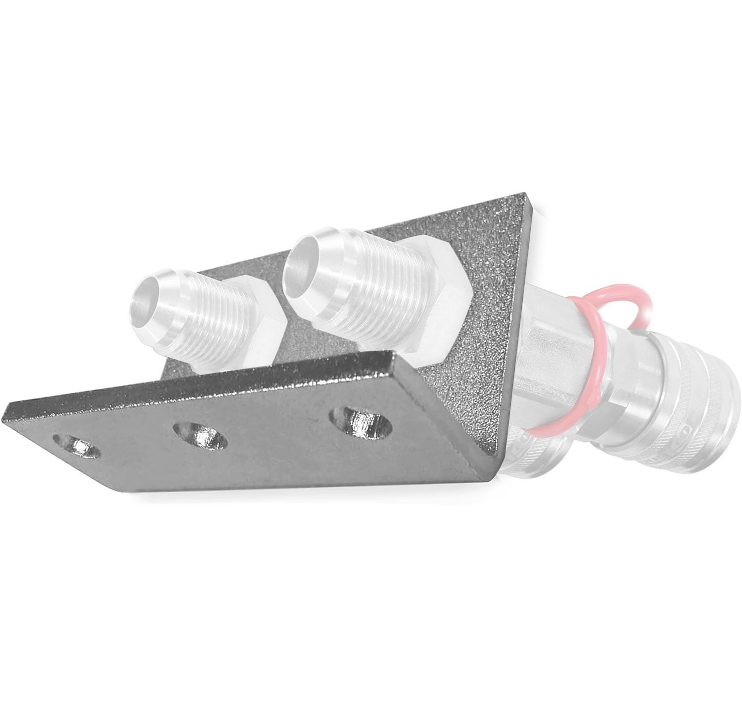 MB08 Halterung für 1,27 cm JIC #8 Schottkopf-Hydraulikkupplung – robuster Stahl und Aluminium, unlackierte Oberfläche – hergestellt in den USA
