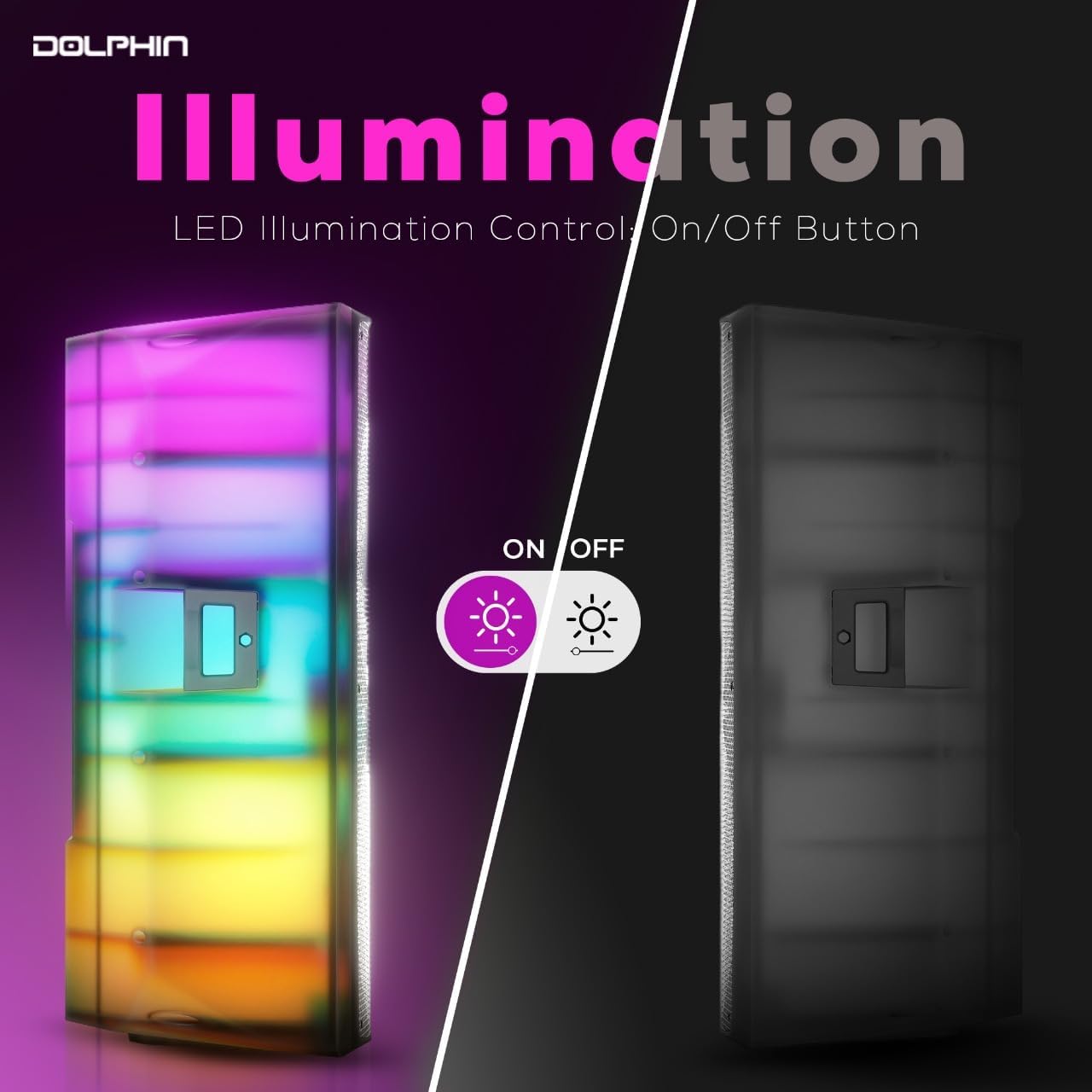 Dolphin Elite 290 Bluetooth Party Speaker – Dual 15" Big Speaker with Wireless Microphone, XLR Input, 200W RMS, Translucent Cabinet, Deep Bass, LED Light Show, High Clarity Sound, DJ & Karaoke Ready