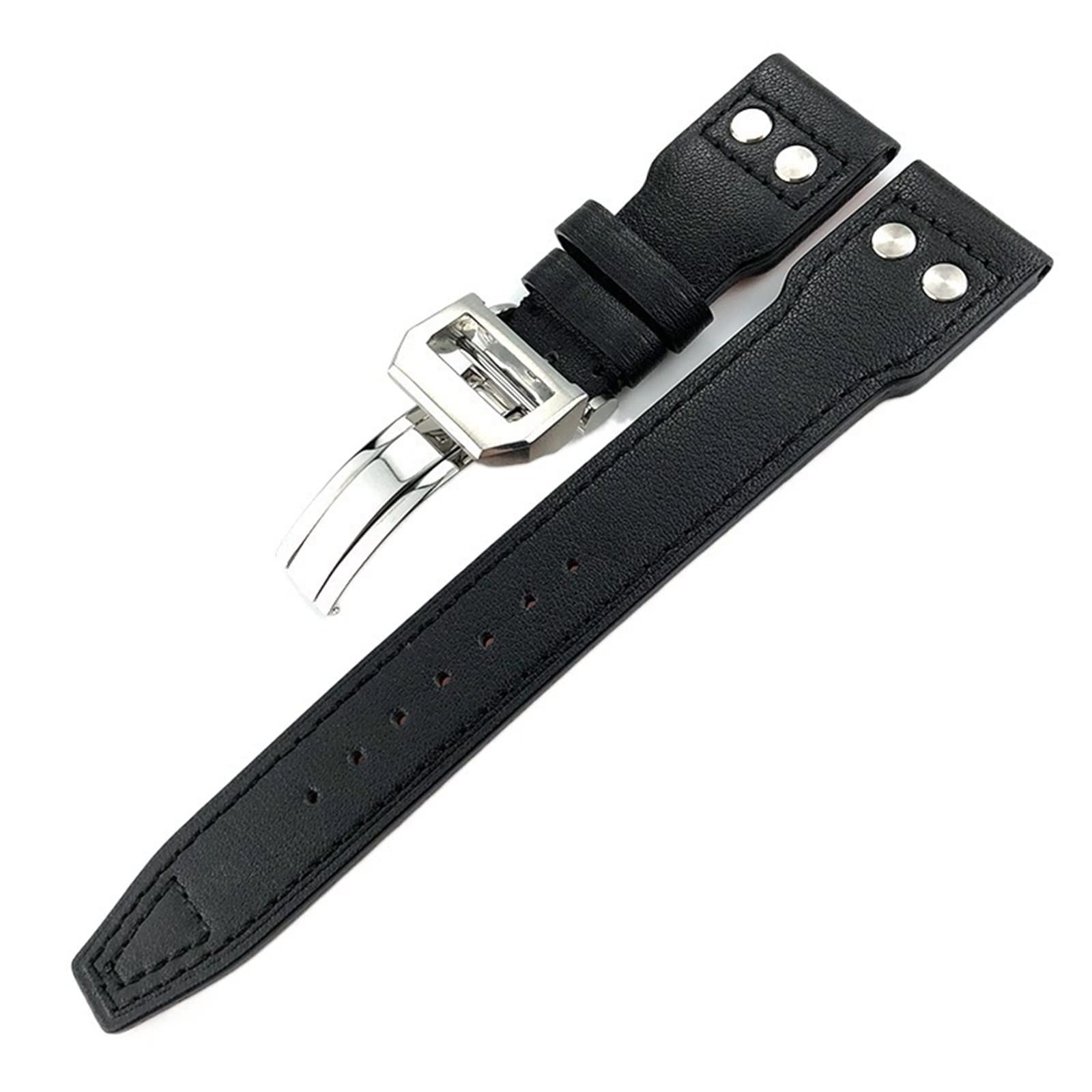 Bracelet montre pour IWC Mark cuir véritable histoire de temps - 7