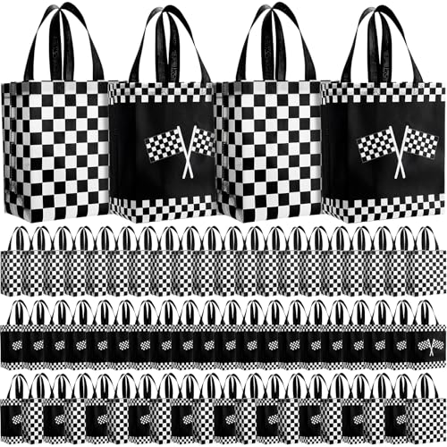 Sac cadeau réutilisable non tissé à carreaux brillants Eccliy, lot de 80 pièces de 25x20 cm