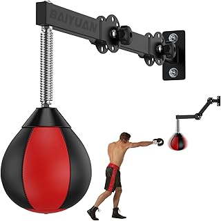 Bolsa de boxeo de boxeo, soporte de pared ajustable y plegable para boxeo, soporte de pared, pelota refleja de boxeo, bolsa de boxeo para adultos, adolescentes y niños, se adapta al entrenamiento de gimnasio en casa