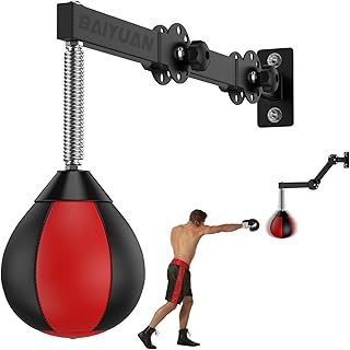 Speed Bag Boxing Punching Bag, Wall Mount Height Adjustable & Fold Speed Bags for Boxing, Wall Bracket Boxing Reflex Ball,...