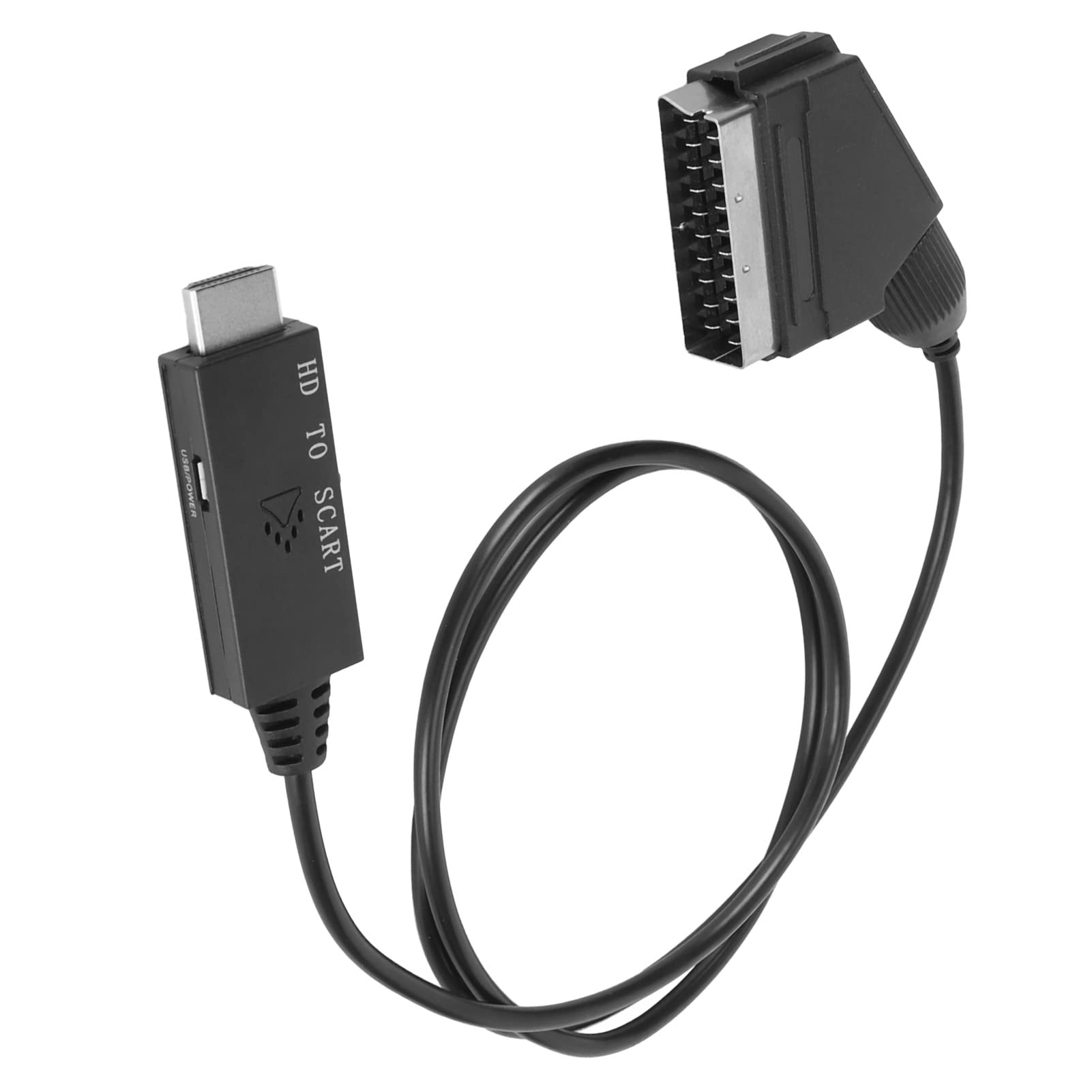 Sxhlseller Câble Convertisseur d'interface Multimédia HD vers Péritel, Adaptateur pour TV VHS VCR DVD Prenant en Charge les Modes Vidéo PAL NTSC avec Connexion Plug and Play pour Téléviseurs Plus