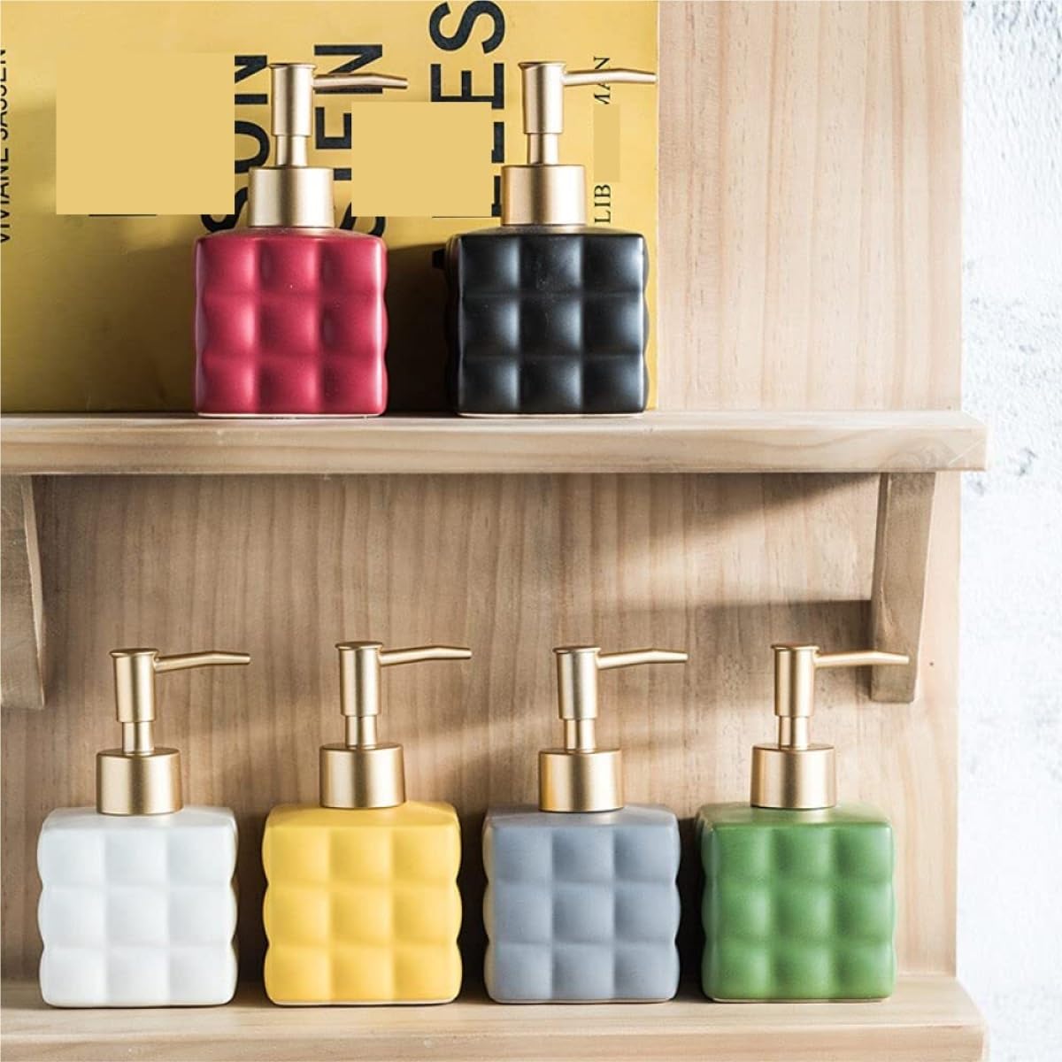 Dispenser Sapone Liquido Distributore Di Sapone Liquido In Ceramica Lozione Ricaricabile Bagno(G)