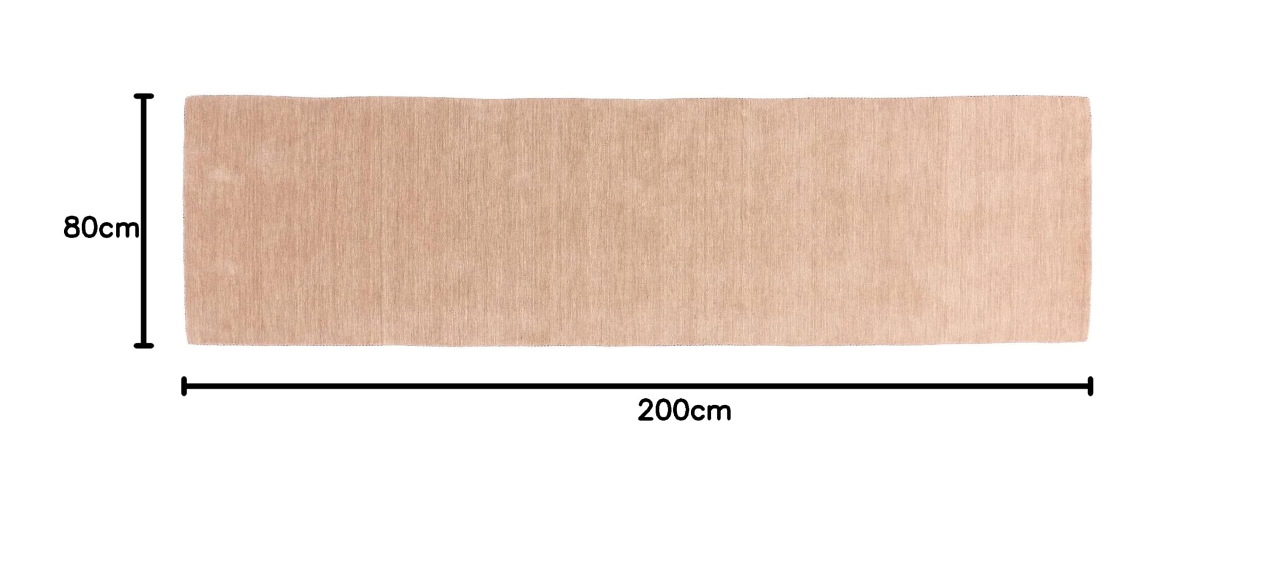 Gabbeh Uni Tapis en laine tissé à la main Beige uni 80 x 200 cm