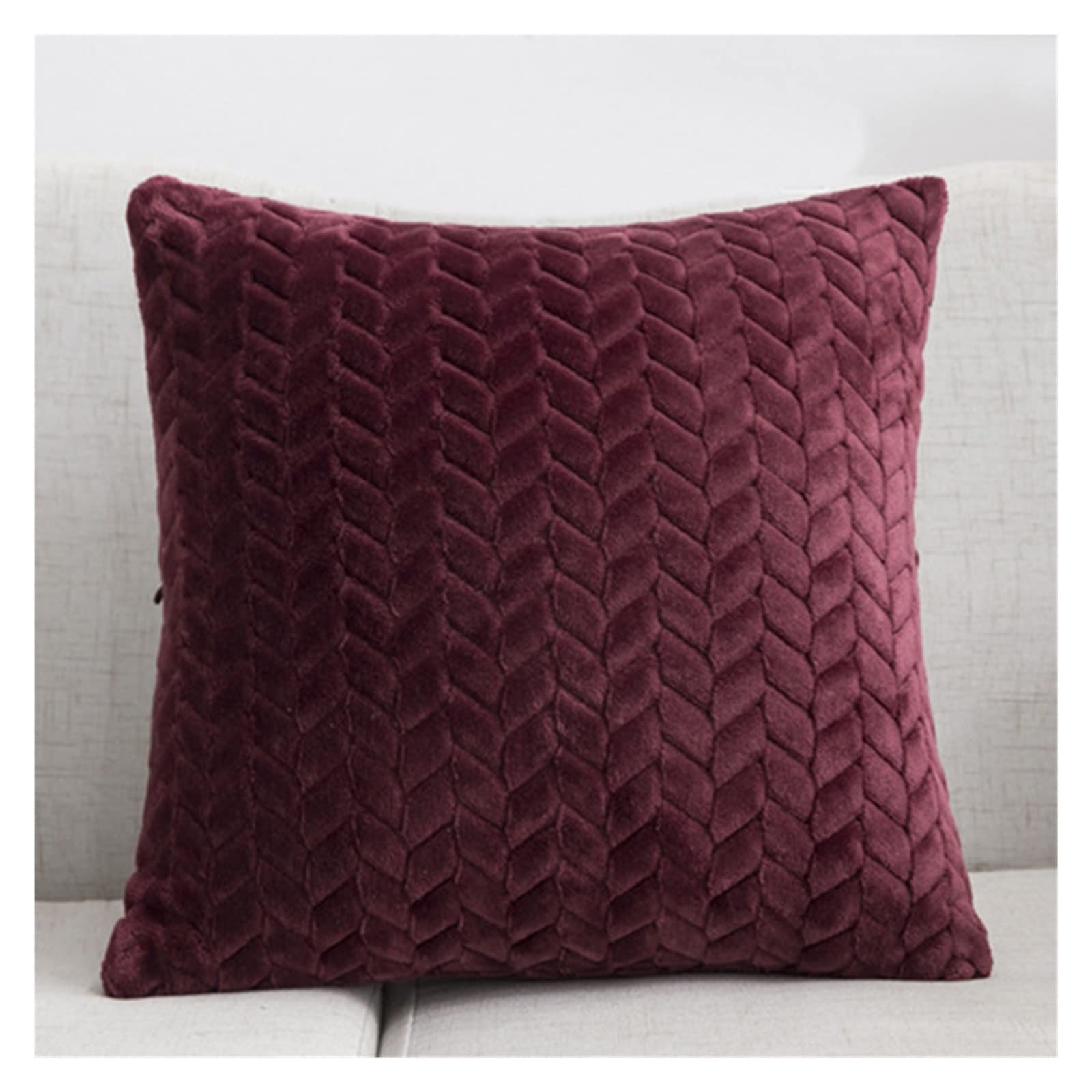 Housse de coussin peluche 43x43 cm pour canapé de salon