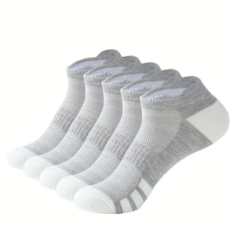 Short Socks for Men, Sweat Wicking and Breathable, Suitable for Sports and Fitness (5 Pairs)3