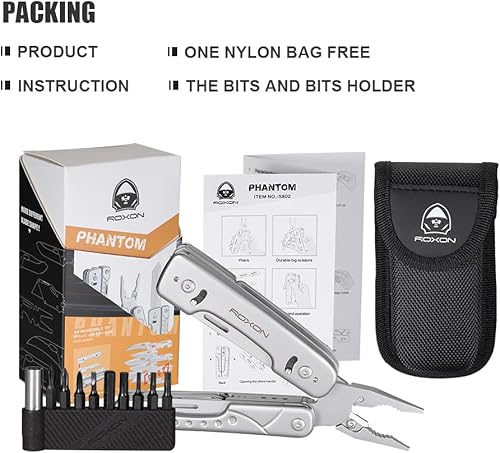 Miniatura 9 de ROXON S802 16 en 1 Multiherramienta Phantom versión actualizada Alicates y tijeras multiherramienta con cuchillo reemplazable y corte de alambre