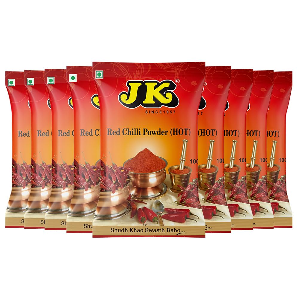 JK Red Chilli Powder, 100g | Finely Grounded & Richly Colored | No Added Flavours or Colours | 100% Organic Laal Mirch Powder (Pack of 9) (B0BYW1Y324) Amazon Price History, Amazon Price Tracker