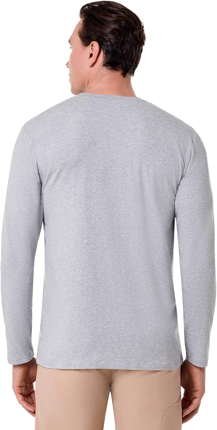 Coolibar UPF 50+ Men's Long Sleeve T-shirt - Sun Protective (Small - Grey Heather) Small Grey Heather - Image 4