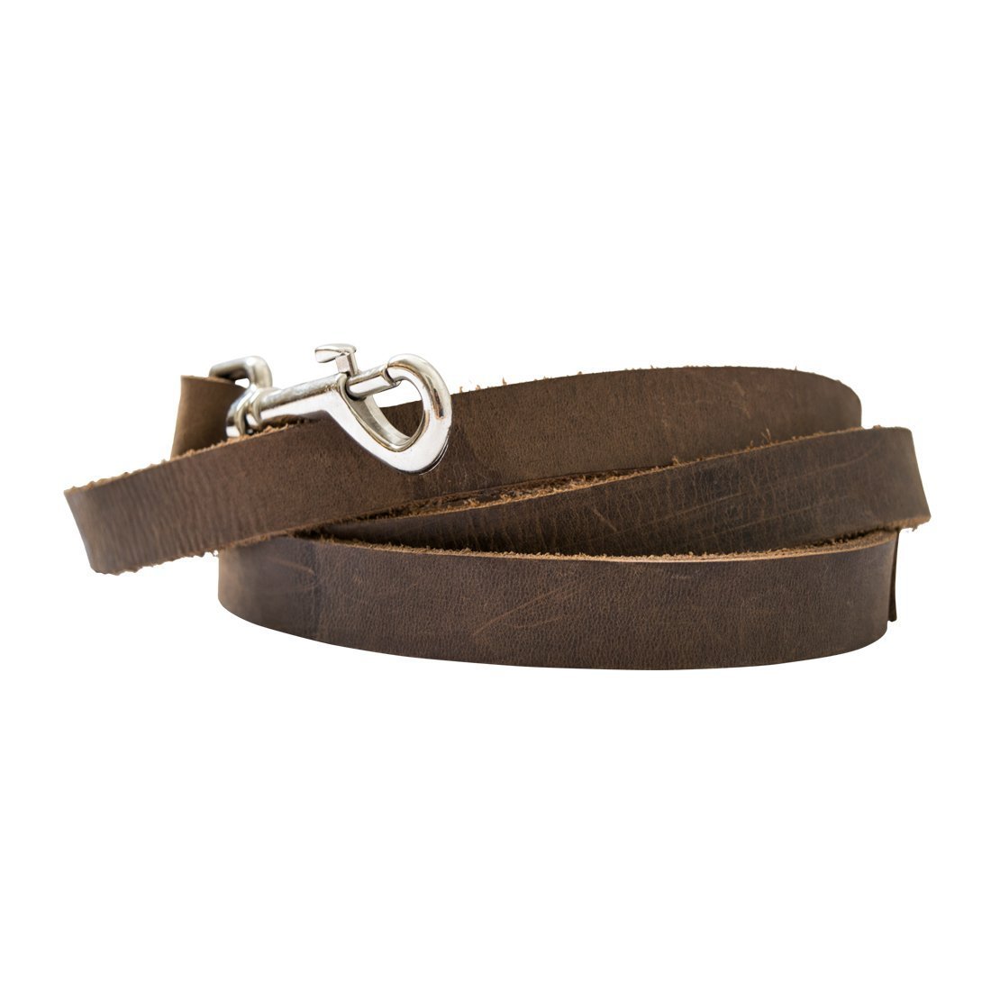 Hide & Drink Tough Leather Dog Leash (6 feet) Handmade Bourbon Brown