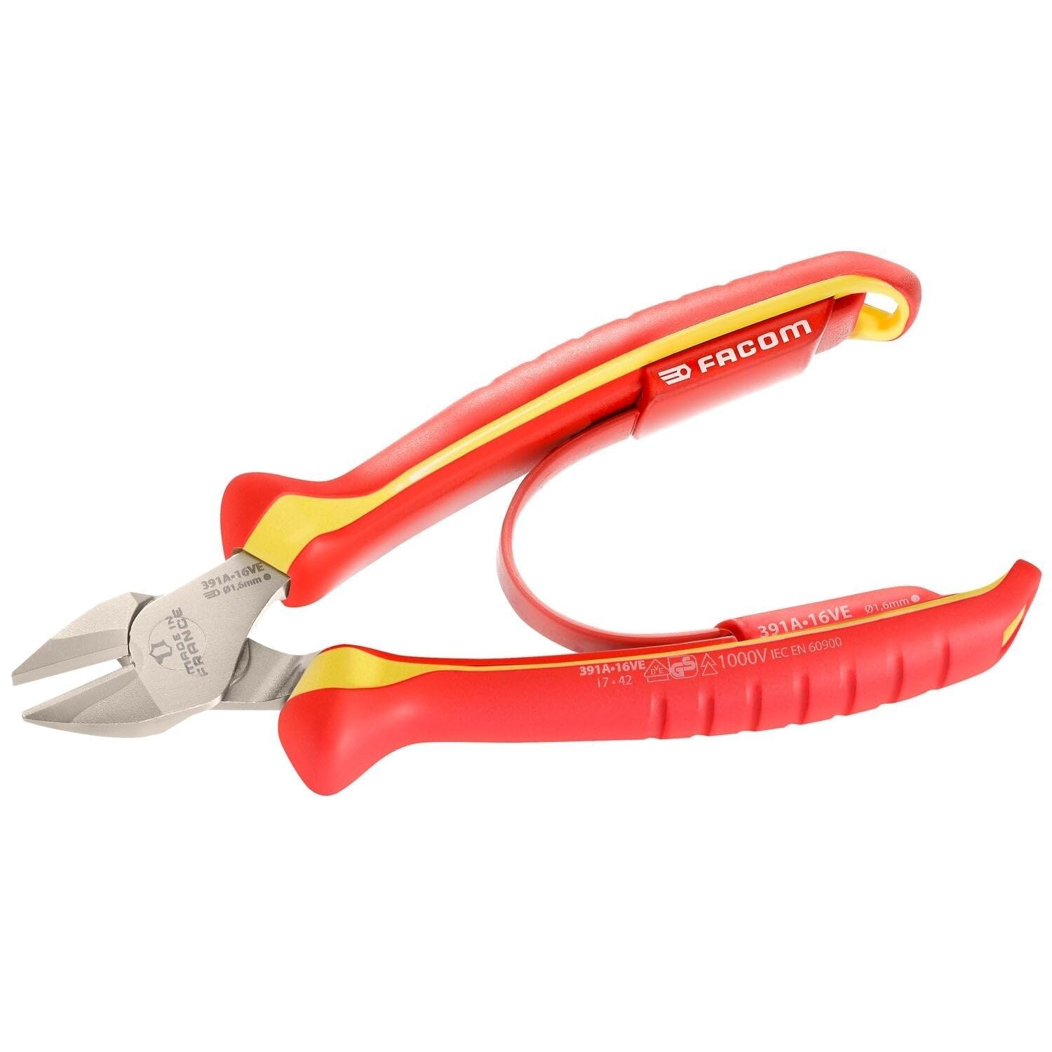 FACOM - Pince coupante diagonale 165mm - isolée 1000 Volts - 391A.16VE
