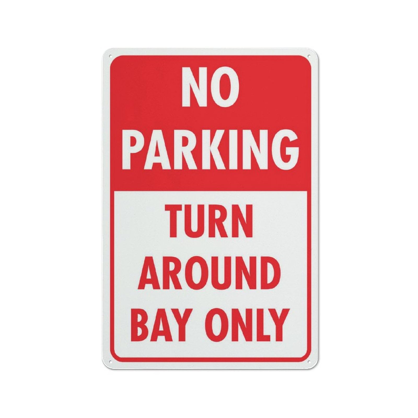 peiyeety No Parking Turn Around Bay Only Sign 12x16 Inches Tin Sign Great for Garden and Yard Wall Decor
