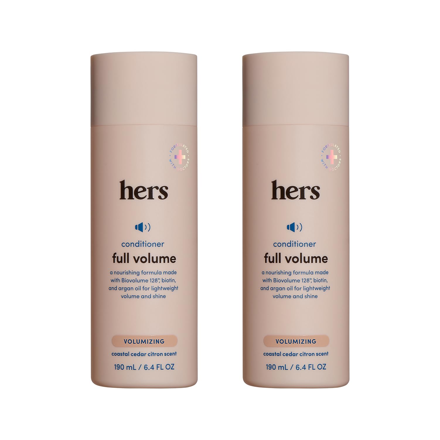 hers Full Volume Conditioner, Coastal Cedar Citron Scent, 2 Pack, 6.4 Fl Oz