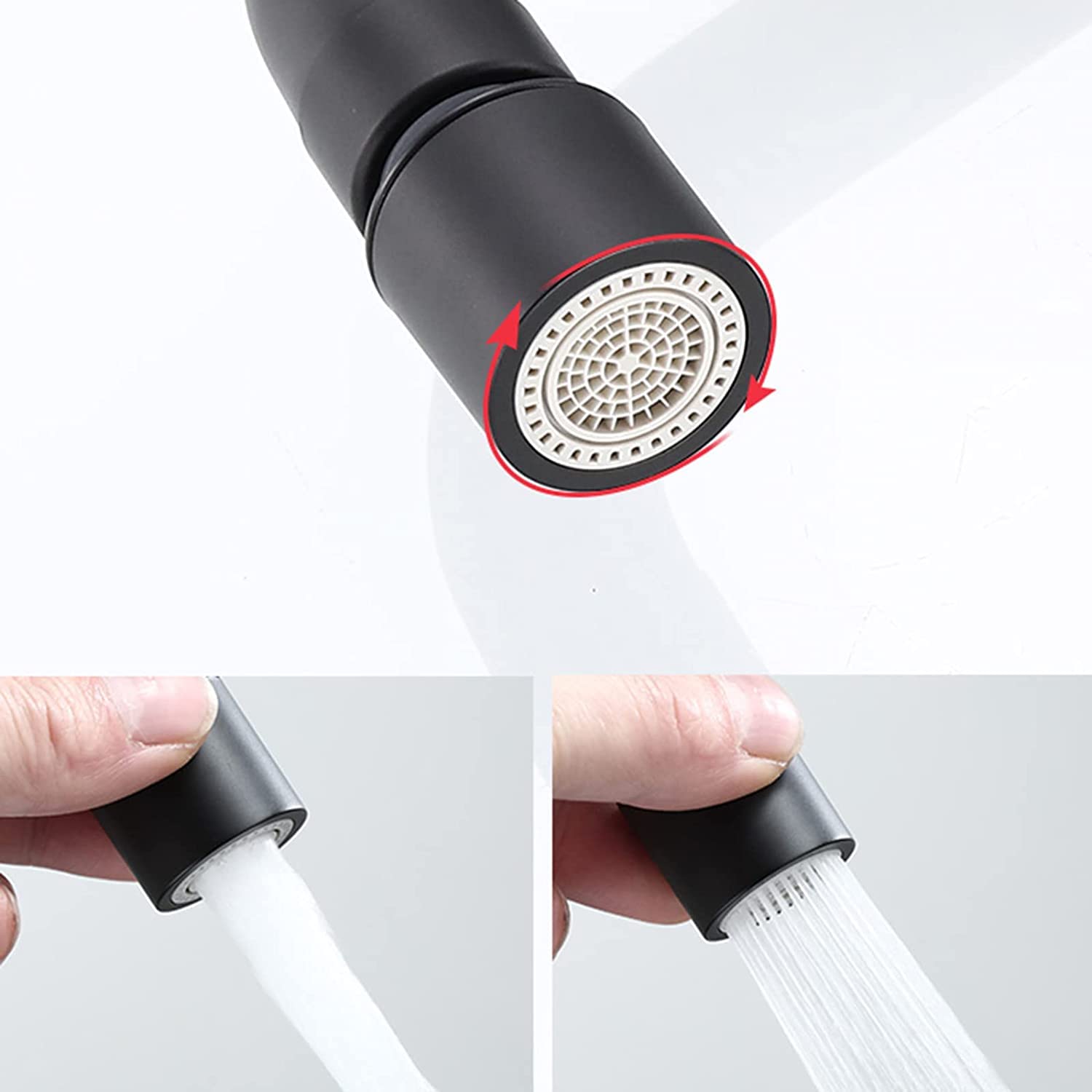 QTANZIQI Grifo de Cocina Negro de 3 vías con Modo Dual Grifo con Filtro de ósmosis 3 en 1 Grifo para Fregadero para Sistemas de ósmosis Filtro de Agua para Fregadero de Cocina versátil.