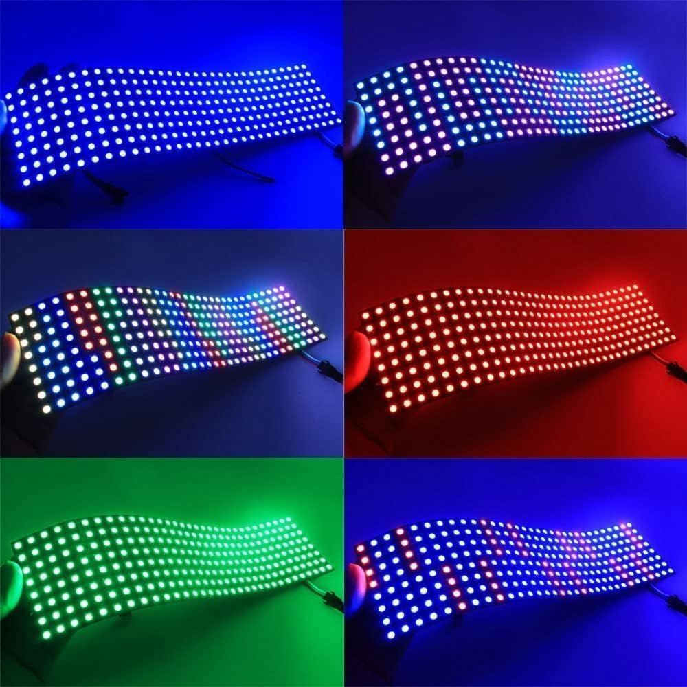 SK6812 RGB LED Digital Flexible direccionable individualmente Panel de luz WS2812 16x16 8x32 módulo pantalla de matriz DC5V (SK6812 RGBW 16X16)